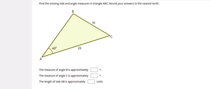 What are the angle measures in triangle abc