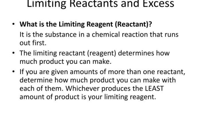 Limiting and excess reactants pogil