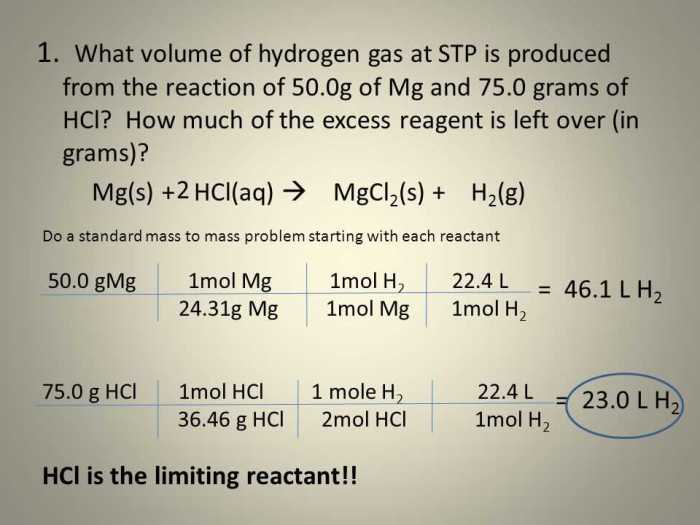 Limiting and excess reactants pogil