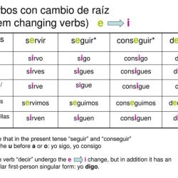 Verbos con cambio de raíz